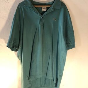 Lacoste Size 7 collared short sleeve like new aqua